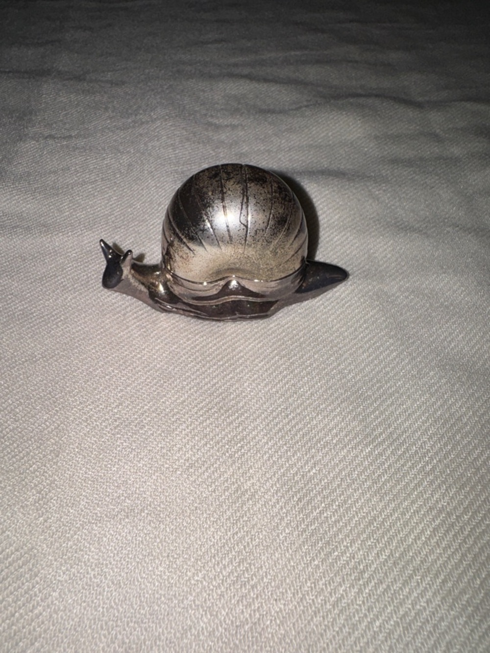 Vintage Silver Tone Snail Trinket Figurine